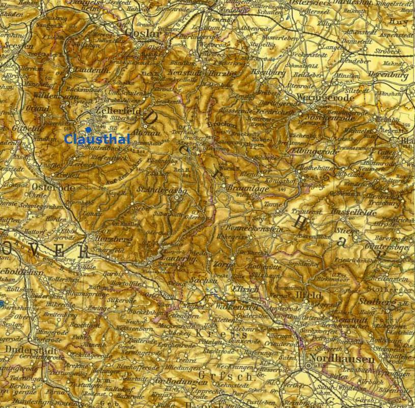 Clausthal_Harz_map