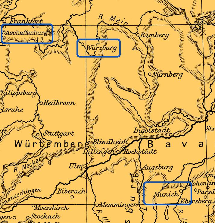 Aschaffenburg_Munich_map
