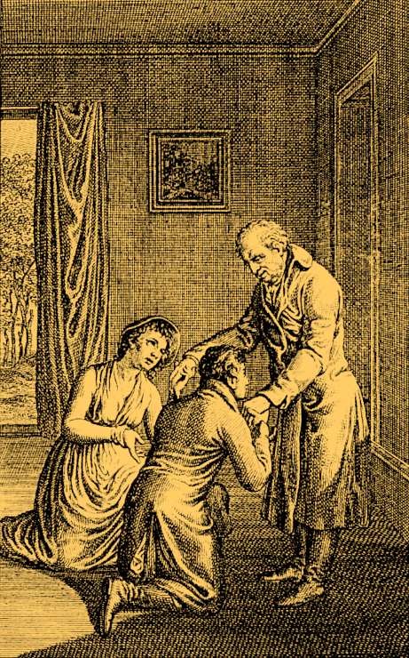 Couple_kneeling_to_father