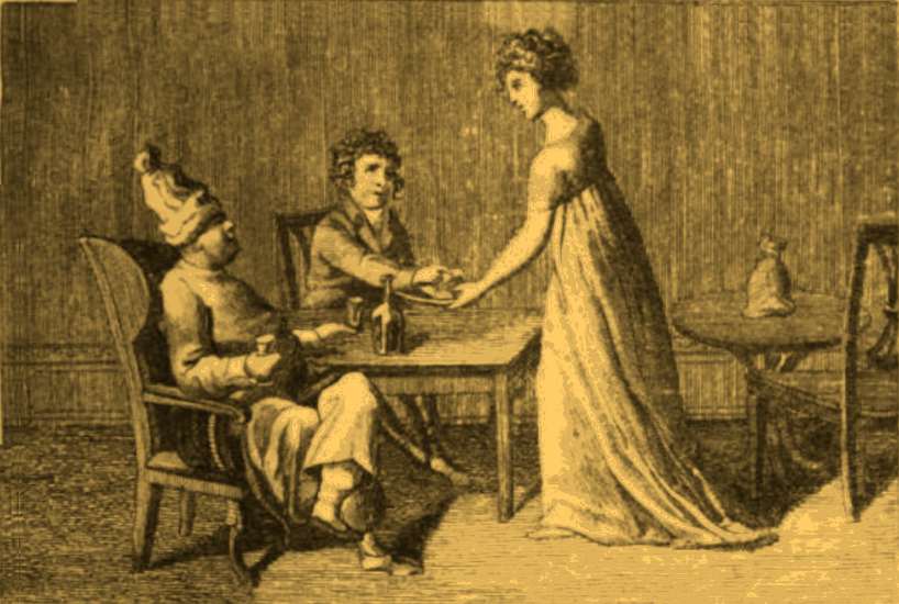 Seated_men_table_girl_serving