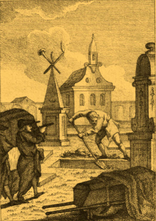 Gravedigger_coffin_carried_to_grave